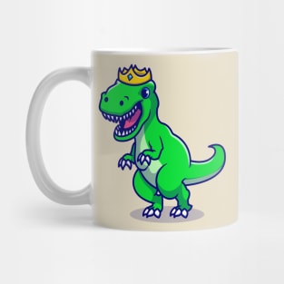 Cute Dino With Crown Cartoon Mug